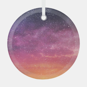 Magic Color: Enchanting Sky Background. Glass Ornament