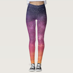 Magic Color: Enchanting Sky Background. Leggings
