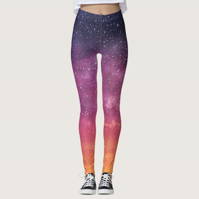 Magic Color: Enchanting Sky Background. Leggings (Front)