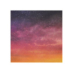 Magic Color: Enchanting Sky Background. Wood Wall Art