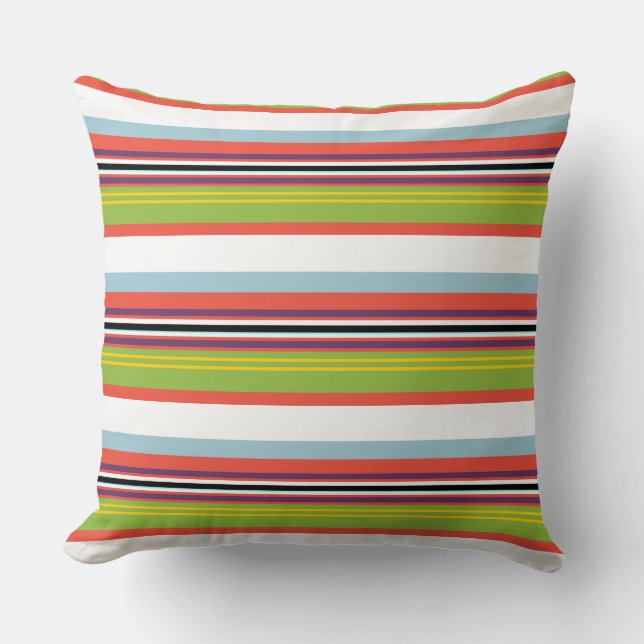Magic colorful stripes throw pillow (Front)