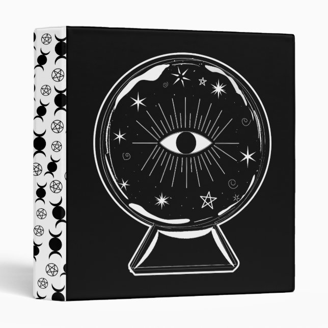 Magic Crystal Ball Scry Seeing Eye Tells All 3 Ring Binder (Front/Spine)