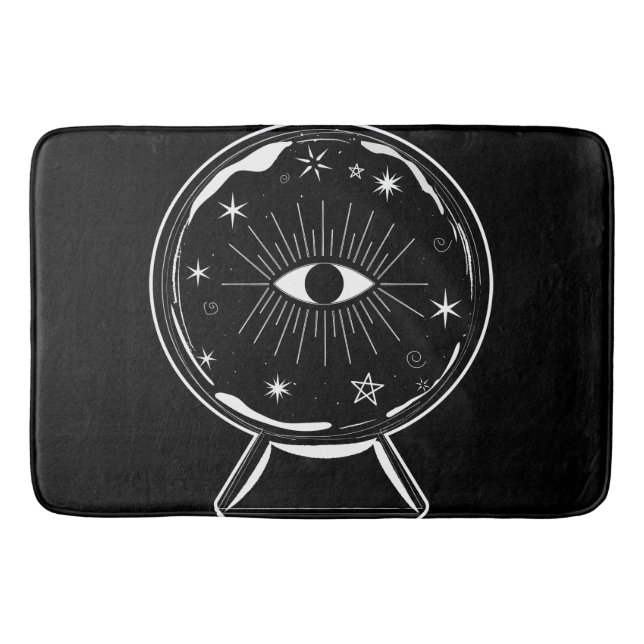 Magic Crystal Ball Scry Seeing Eye Tells All Bath Mat (Front)