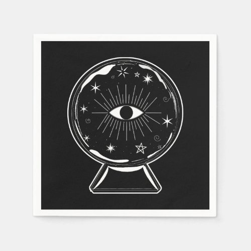 Magic Crystal Ball Scry Seeing Eye Tells All Napkins