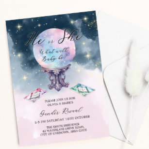 Magic Crystal Ball Spooky Psychic Gender Reveal  Invitation