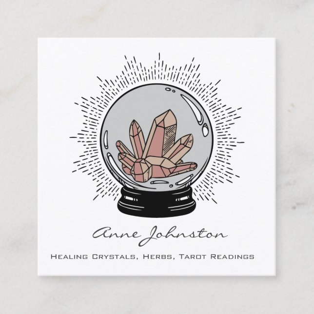 Magic Crystal Ball Square Business Card (Front)