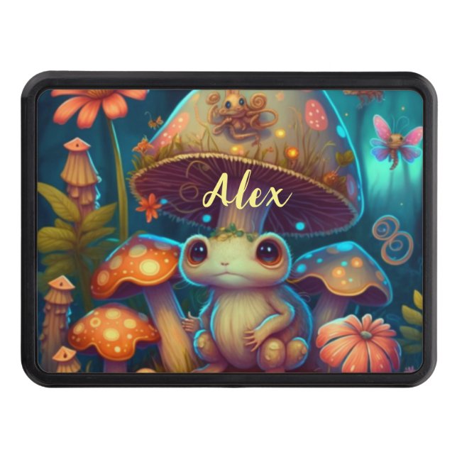 Magic cute frog mushroom   hitch cover (Front)