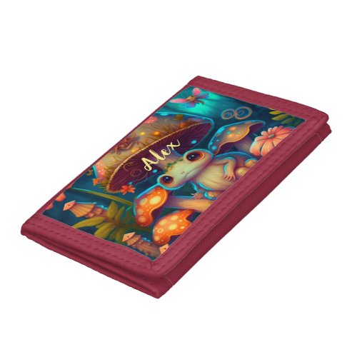 Magic cute frog mushroom    trifold wallet