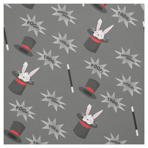 Magic Cute Magician Rabbit in Hat Fabric