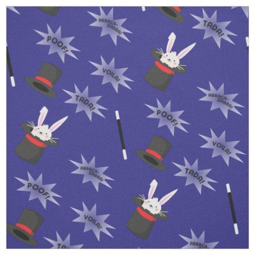 Magic Cute Magician Rabbit in Hat Fabric