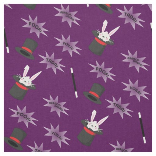 Magic Cute Magician Rabbit in Hat Fabric