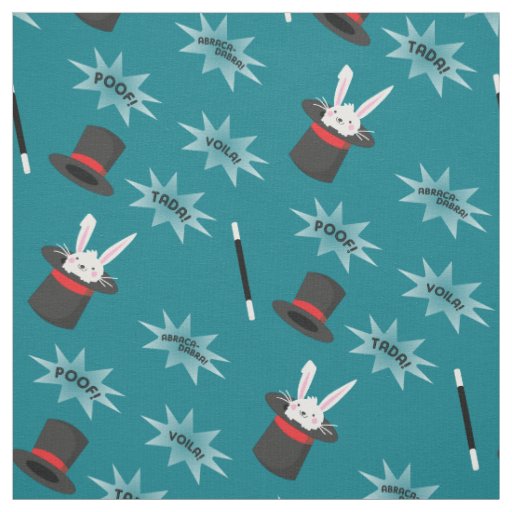 Magic Cute Magician Rabbit in Hat Fabric