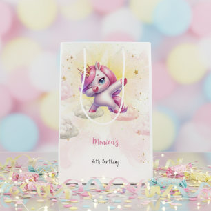 Magic dabbing unicorn kids birthday medium gift bag