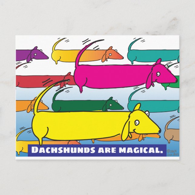 Magic Dachshunds Postcard (Front)