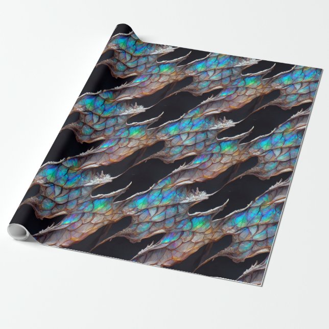 Magic Dragon Scales Wrapping Paper (Unrolled)