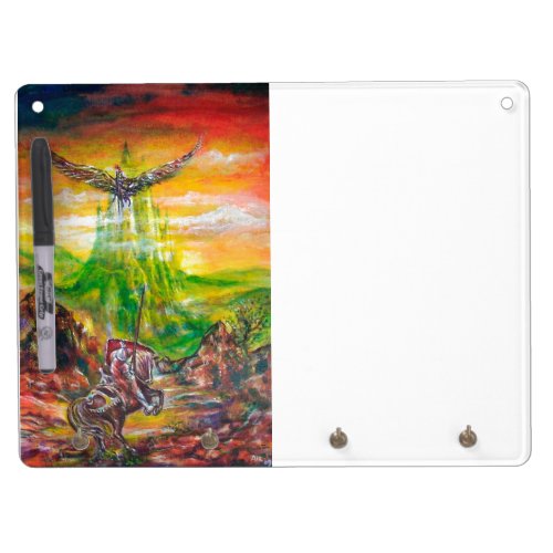 MAGIC DUEL BETWEEN BRADAMANT AND NEGROMANCER DRY ERASE BOARD WITH KEYCHAIN HOLDER