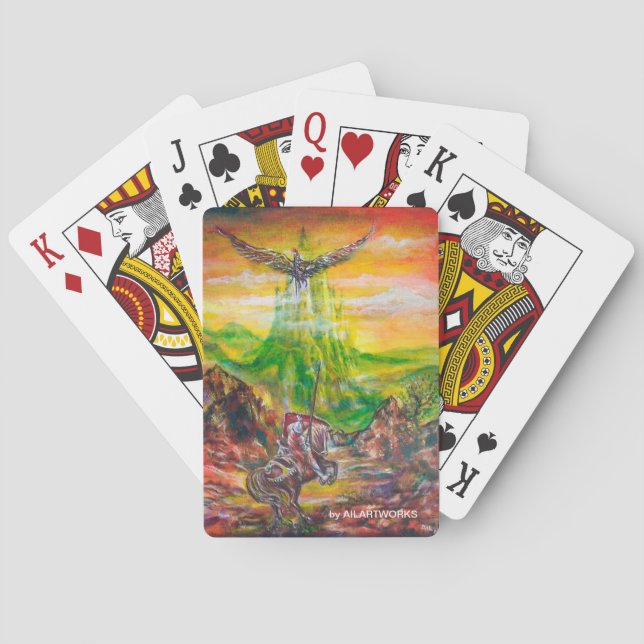 MAGIC DUEL BETWEEN BRADAMANT AND NEGROMANCER POKER CARDS (Back)