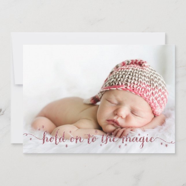 Magic Dust in Pink 3 Photo Holiday Card (Front)