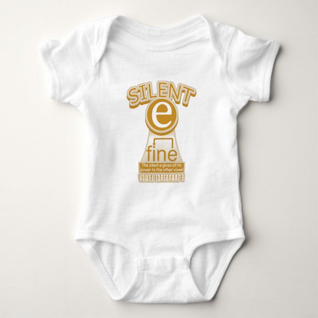 Magic e rule PHONICS learning English Baby Bodysuit (Front)