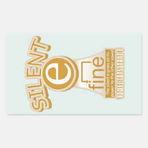 Magic e rule PHONICS learning English Rectangular Sticker