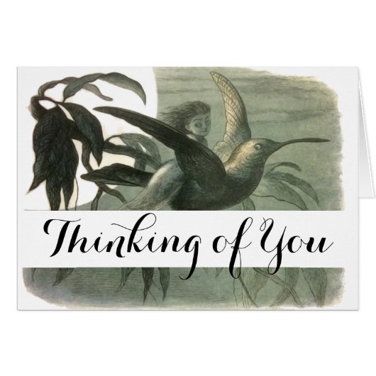 Magic Elf Flying Night Moon Art Cards (Front Horizontal)
