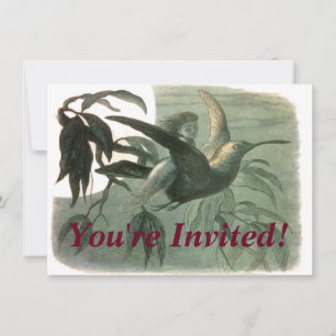 Magic Elf Flying Night Moon Art Invitation