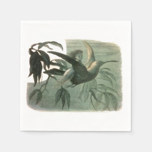 Magic Elf Flying Night Moon Art Napkins