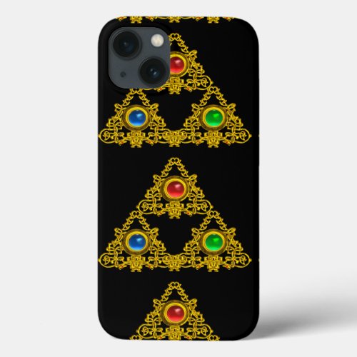 MAGIC ELFIC TALISMANBLACK GOLD TRIANGLEGEMSTONES iPhone 13 CASE