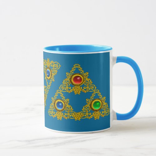 MAGIC ELFIC TALISMAN GOLD TRIANGLE WITH GEMSTONES MUG