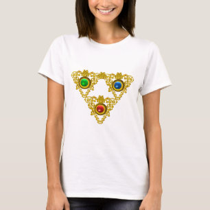 MAGIC ELFIC TALISMAN /GOLD TRIANGLE WITH GEMSTONES T-Shirt