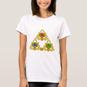 MAGIC ELFIC TALISMAN /GOLD TRIANGLE WITH GEMSTONES T-Shirt