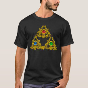 MAGIC ELFIC TALISMAN /GOLD TRIANGLE WITH GEMSTONES T-Shirt
