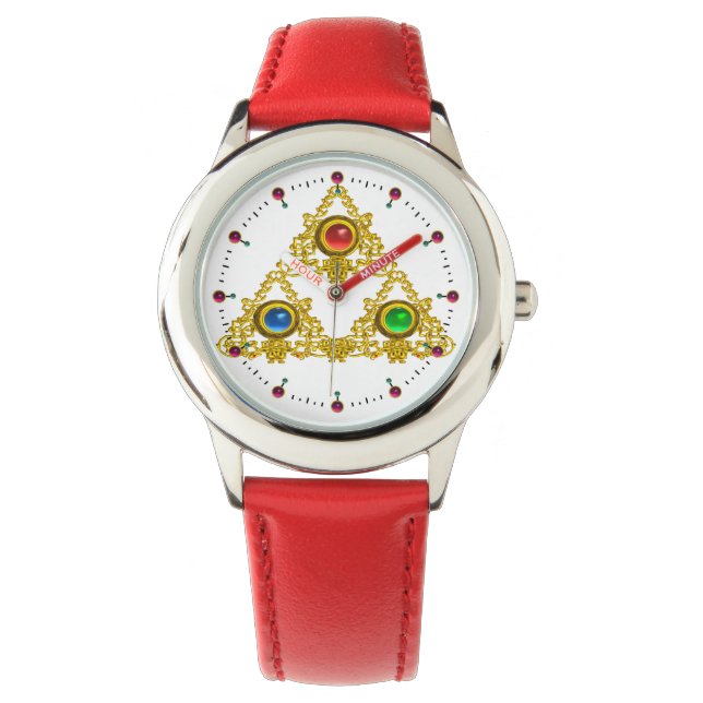 MAGIC ELFIC TALISMAN /GOLD TRIANGLE WITH GEMSTONES WATCH (Front)