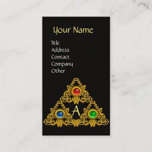 MAGIC ELFIC TALISMAN MONOGRAMBlack Business Card