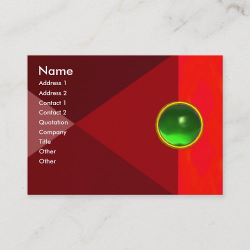 MAGIC EMERALD   bright vibrant red pink green Business Card