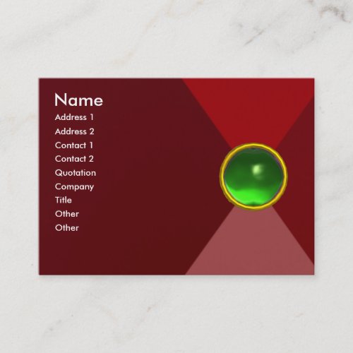 MAGIC EMERALD  bright vibrant red pink green Business Card