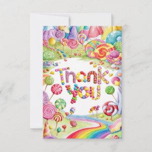 Magic Enchanted Candyland thank you card