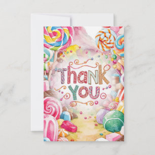 Magic Enchanted Candyland thank you card