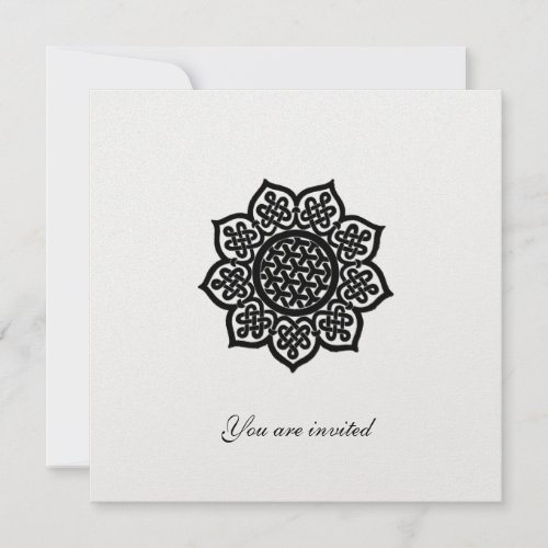 MAGIC EVENT Black White Celtic Knots Invitation