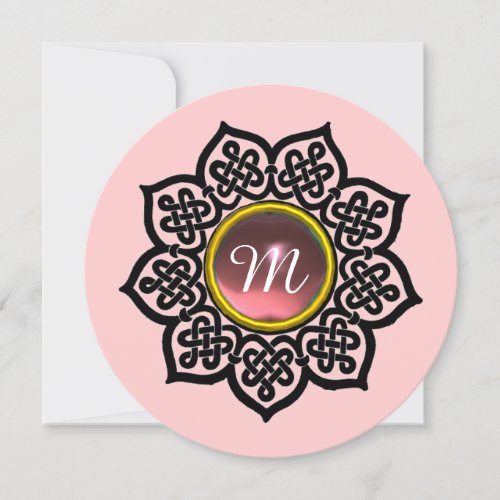 MAGIC EVENT CELTIC KNOTS PINK GEMSTONE MONOGRAM ANNOUNCEMENT