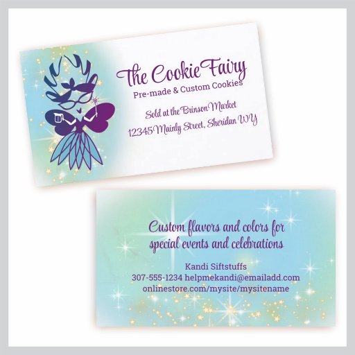 Customizable Snarky kitchen fairy magic wand cooking baking ... business card