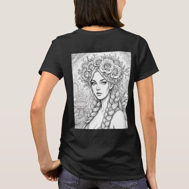Magic Fairy Line Art – Double Sided Fae T-Shirt (Back)