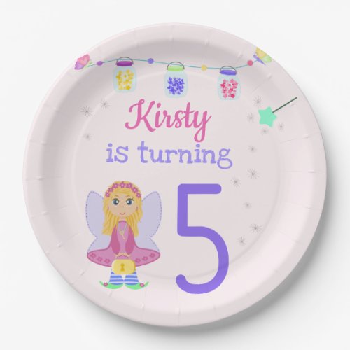 Magic Fairy Party  Girls 5th Birthday Paper Plates