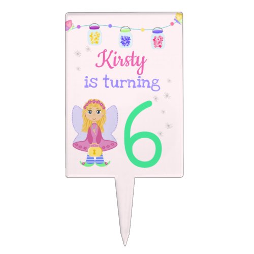 Magic Fairy Party  Girls 6th Birthday Cake Topper