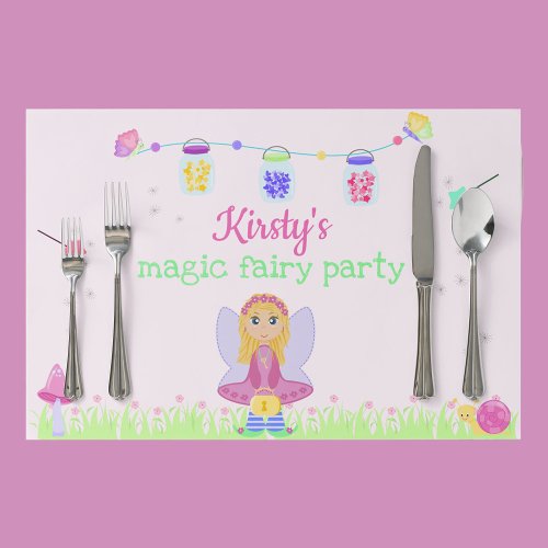 Magic Fairy Party  Girls Birthday Placemat