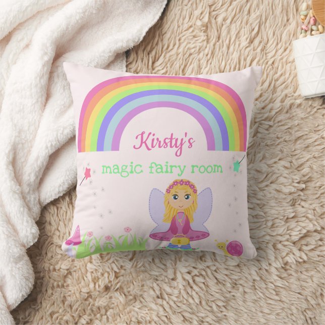 Magic Fairy Princess | Personalized Girl's Bedroom Throw Pillow (Blanket)