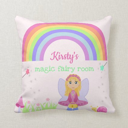 Magic Fairy Princess | Personalized Girl's Bedroom Throw Pillow