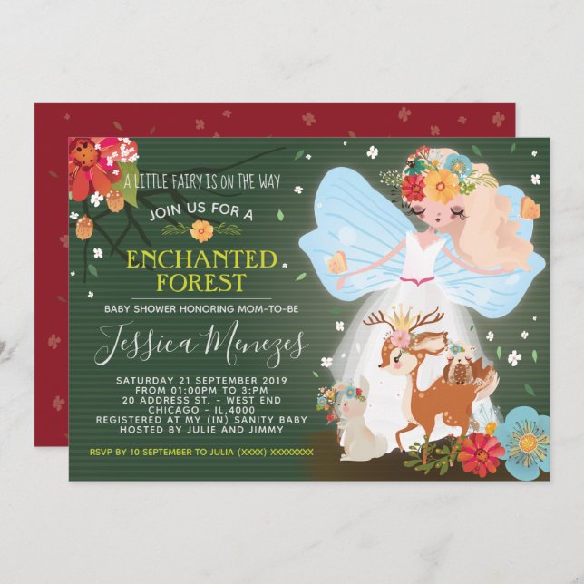 Magic Fairy Tale Baby Shower Invitation (Front/Back)