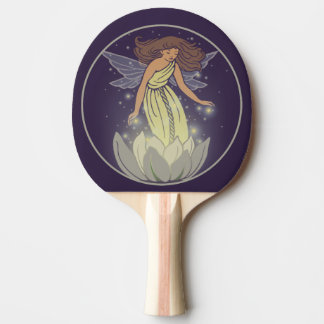 Magic Fairy White Flower Glow Fantasy Art Ping-Pong Paddle