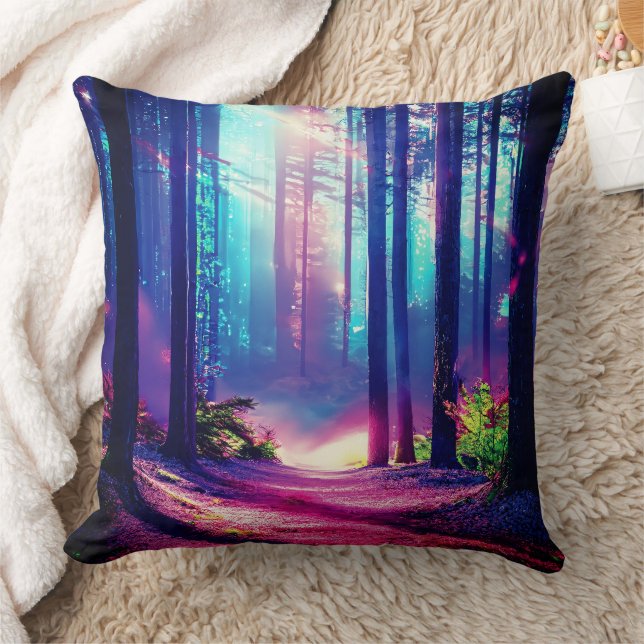 Magic fantasy forest throw pillow (Blanket)